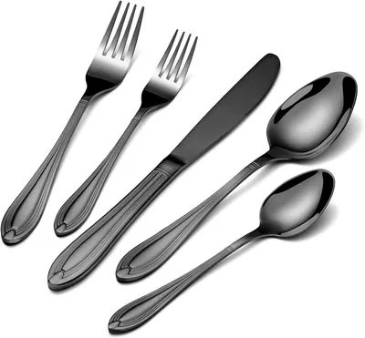 Produktbild von Besteckset 30-teilig, für 6 Personen, schwarz, Edelstahl, für Familienessen