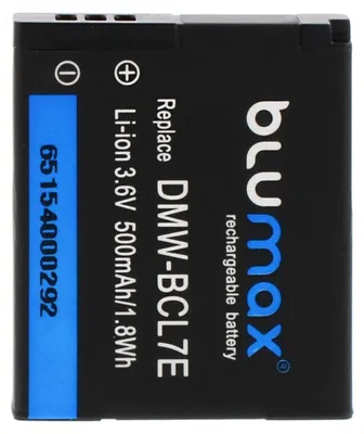 Produktbild von Blumax Akku | für Panasonic DMW-BCL7 Digitalkamera | Kapazität 500mAh  |Spannung 3,6Volt | Video- und  Kamerazubehör