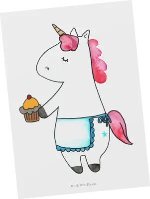 Produktbild von Mr. & Mrs. Panda Postkarte Einhorn Muffin - Weiß - Geschenk, Liebesgrüße, Geburtstagsgrüße, Geburtstag, Unicorn, Postkarten, Glückwünsche, Grußkarte, Fotokarte