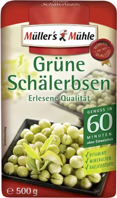 Produktbild von Müller's Mühle Grüne Schälerbsen ganz - 1 x 500 g Packung