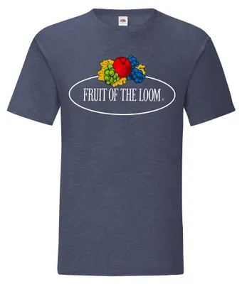 Produktbild von Fruit of the Loom Iconic 150 T-Shirt mit Vintage-Logo auf der Brust Farbe: vintage navy meliert - Vintage-Logo groß Größe: S