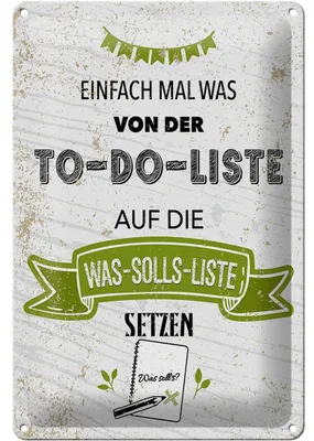Produktbild von Blechschild Spruch Einfach mal was von To do liste 20x30cm
