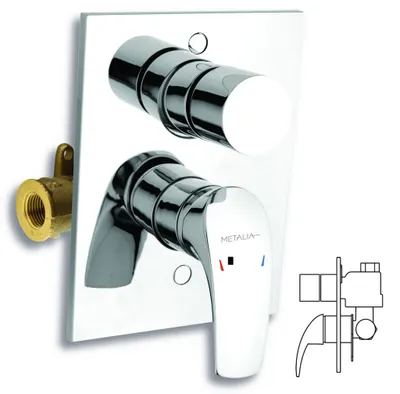 Produktbild von Novaservis Badewannen-Duscharmatur mit Umsteller Metalia 57 Chrom
