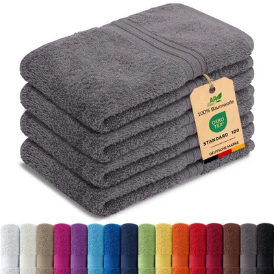 Produktbild von 4er-Set ARIZONA Handtuch-Serie von AR Line – 100% Baumwolle, 500 g/m², 4er-Set Gästetücher 30x50 cm, Anthrazit-Grau