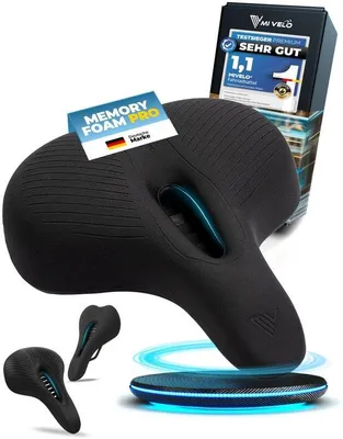 Produktbild von Fietszadel mit Traagschuim, ergonomisch und bequem, für Damen und Herren (Stad)