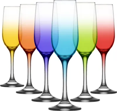 Produktbild von LAV Fame Champagnerflöten aus Glas – 215 ml – Vollfarbe – 6er-Pack
