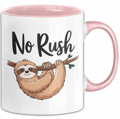 Produktbild von Faultier Tasse Geschenkidee Keine Eile für faule Faultiere (Rosa)