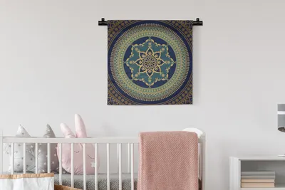 Produktbild von MuchoWow® Wandteppich Wandbehang Mandala altmodisch 60x60 cm Tapisserie Dekoration Wandtuch - Dekorationen - Wand Decke