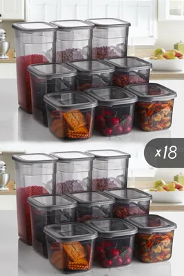 Obrázok produktu pre Hermia Concept, BNMPEGYAR18-13232, sada úložných boxov (18 dielov), antracitová, 100 % PLAST, 12 x 16,5 x 27,5 cm