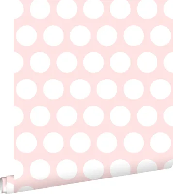 Produktbild von ESTAhome Tapete Punkte Weiß und Hellrosa 53 cm x 10.05 m