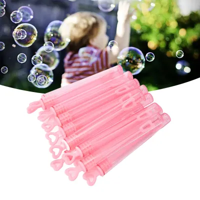 Produktbild von 50 Stück Mini Seifenblasenstäbe, Herzform, pink, transparent, Partyspiele, Belohnungen, Hochzeiten