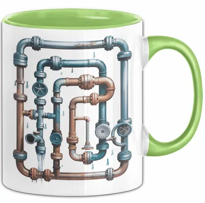 Produktbild von Klempner Tasse Geschenkidee für Rohrleger Lustiger Spruch (Grün)