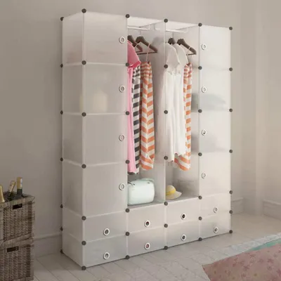Produktbild von Modularer Schrank mit 18 Fächern weiß 37 x 146 x 180,5 cm , Kleiderschränke Design 2024