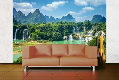 Produktbild von Vlies Fototapete DETIAN-WASSERFALL 375 x 250 cm (inkl. Kleister) - Vlies Tapete, Wandtapete, Wandbilder - Tapete für Wohnzimmer Schlafzimmer, Büro, Küche - Montagefertig