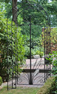 Produktbild von Garden Pleasure Pforte mit Rosenbogen BAGANA Eisen in Rost Optik mit Rank-Hilfe - Rosen und Klettergewächse