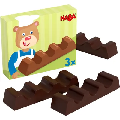 Produktbild von HABA Spielzeug Schokoriegel 3er Set, 9 cm, für Kaufladen & Kinderküche