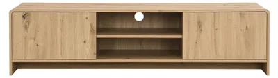 Obrázok produktu pre WOHNLING TV nízka komoda 155 cm, Imitácia dreva, moderná televízna skrinka s 2 dvierkami a odkladacím priestorom. Štýlová televízna komoda, TV komoda, TV skrinka do obývačky