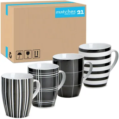 Image de Set de 36 tasses à café rayées et à carreaux