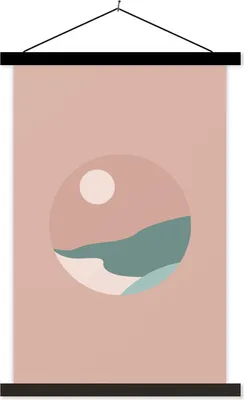 Produktbild von MuchoWow® Textilposter Sommer - Sonne - Strand - Rosa 120x180 cm mit schwarzem Rahmen - Fotos