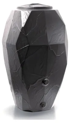 Produktbild von Regenwassertonne Amphore in Stein-Optik, Kunststoff, UV-beständig, mit Deckel, Wandtank mit flacher Rückseite (310L mit Wasserhahn)
