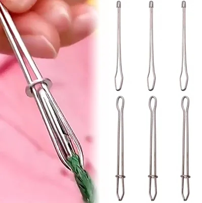 Nadeleinfädler-Set 6 Stück, silber, Drahtzange für DIY