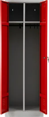 Produktbild von Gürkan Spind lichtgrau, feuerrot 103450, 1 Schließfach 60,0 x 50,0 x 180,0 cm