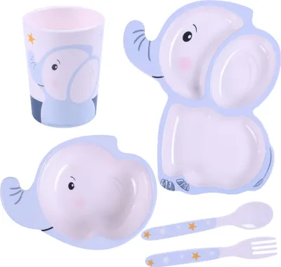 Produktbild von Tellerset + Tasse + Besteck 5 el. Elefant / Bocioland