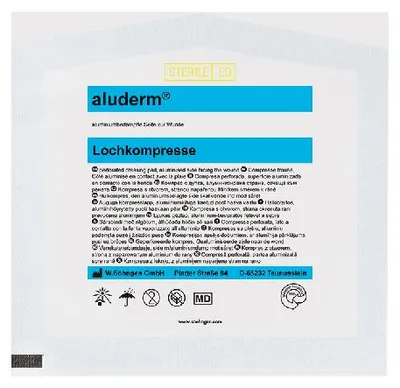 Produktbild von aluderm® Lochkompresse CH 32-50 8 x 9 cm | Packung (1 Stück)