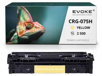 Produktbild von Evoke Toner-Kompatibilkartusche für den Canon-Drucker CRG-075H / W2192X CRG075HY, Gelb, 2.500 Seiten, kompatibel mit HP Color LJ Pro 3202dn, 3202dw, 3302fdng