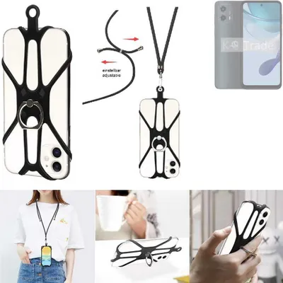 Produktbild von K-S-Trade 3in1 Handykette Handyband Handykordel Halsband Smartphone-Ring Handy-Ring kompatibel mit Motorola Moto G 5G (2023) Fingerhalterung Handyring
