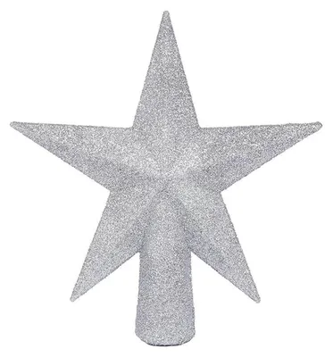 Immagine prodotto di Punta per albero di Natale, stella scintillante, 11 cm, color argento