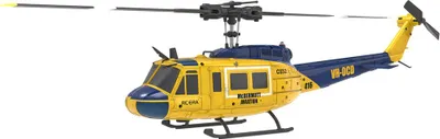 Obrázok produktu pre RC ERA C032 RC vrtuľník 1:48 UH-1 Huey 6CH 2,4 GHz s 6-osovým gyroskopom, optickým tokom, TOF udržaním výšky, Flybarless RTF vrátane 2 akumulátorov – žltý