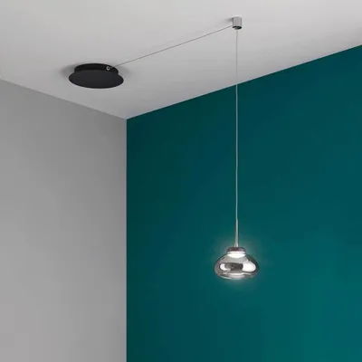 Produktbild von Fabas Luce LED Pendelleuchte Arabella Ø140mm 8W Warmweiß Grau verstellbar dimmbar
