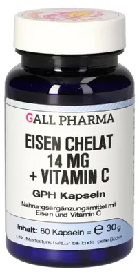 Produktbild von GALL PHARMA Eisen Chelat 14 mg Vitamin C GPH Kapseln, 60 St. Kapseln
