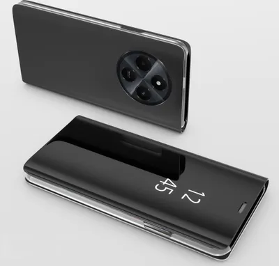 Produktbild von Handyhülle für Xiaomi Redmi 14C Clear View Hülle Klapp Flip Hülle Bumper Cover Spiegel Mirror, Farbe: Schwarz