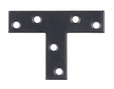 Produktbild von Alberts 50 x T-Form Flachverbinder 70 x 50 x 16 mm – schwarz, kunststoffbeschichtet