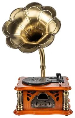 Image de Latone The Classic Horn Phonograph Brown Retro gramofon