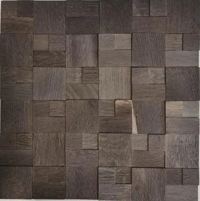 Produktbild von Holzmosaik Holzpaneel Verblender dunkelbraun 3D selbstklebend Wand Küche Fliesenspiegel MOS170-11B_f