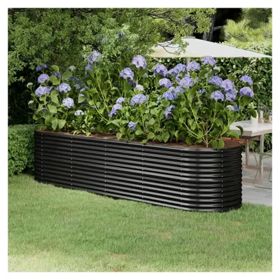 Produktbild von Hochbeet aus pulverbeschichtetem Stahl 296x80x68 cm Anthrazit