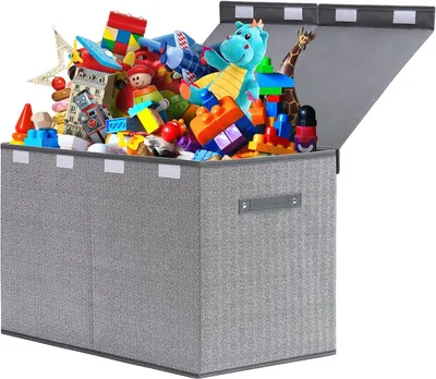 Produktbild von Spielzeugkiste 81 l, 62x38x34 cm, mit Deckel, faltbar, für Kinderzimmer