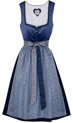 Produktbild von Spieth & Wensky Dirndl Diandra Midi-Dirndl Kleid 2-teiliges Trachtenkleid Rocklänge 60cm, Farbe:Blau, Größe:42/XL