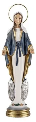 Wundertätige Madonna-Figur, Kunstharz, handbemalt, 25 cm