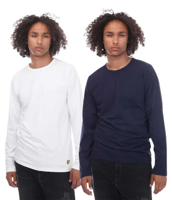 Produktbild von Lyle & Scott - T-Shirt für Herren, Baumwollmischung (2er-Pack) GT14928 (S) (Weiß/Marine)