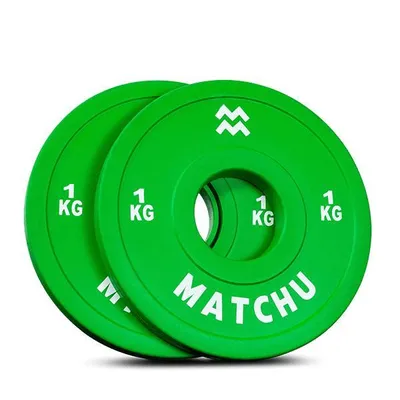 Produktbild von Matchu Sports Mini Bumper Plates Set - 2 x 1 kg - ø 50mm Gummi - Hantelscheiben - Fractional Plates