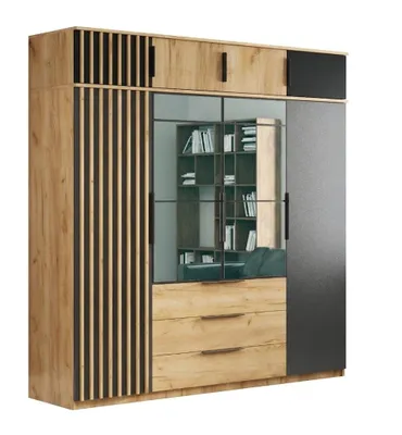 Zdjęcie produktu dla Szafa Sorento z nadstawką, craft złoty – 200 x 61 x 245 cm