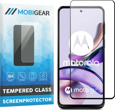 Produktbild von Mobigear Premium  Motorola Moto G23 Panzerglas Gehärtetes Glas Displayschutz - Hüllenfreundlich - Schwarz