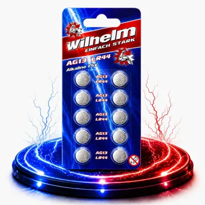 Produktbild von 10 x Wilhelm AG 13 /147/LR44/SR44W/357/LR1154/V13GA Qualitätsbatterien 1,5 V Alkaline