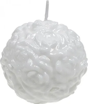Produktbild von Kugelkerze mit Rosenmotiv für festliche Tischdekoration und Hochzeiten
