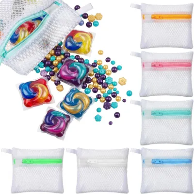 Imagen del producto de Bolsas de lavado pequeñas, de 12 x 13 cm, paquete de 6 unidades, de colores variados, para ropa delicada
