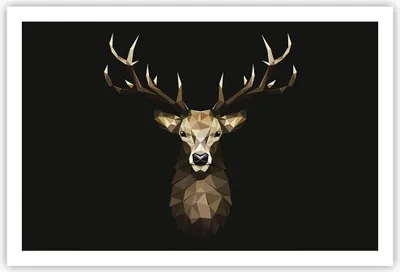 Produktbild von Poster - Poster ohne Rahmen - Geometrisch Hirsch Modern - 91,5x61 cm - Wand Bild - Wanddeko - Wandbilder - Kunstposter - Wandposter - Bilder - Kunstdruck - Wanddekoration - Wandbild - P2XAA91x61-4215